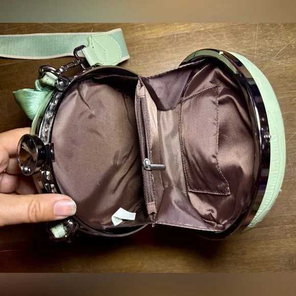 Mint Green Croc-Embossed Mini Bag - Picture 9 of 16